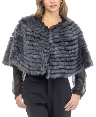  Toscana Shearling Lamb Layered Capelet