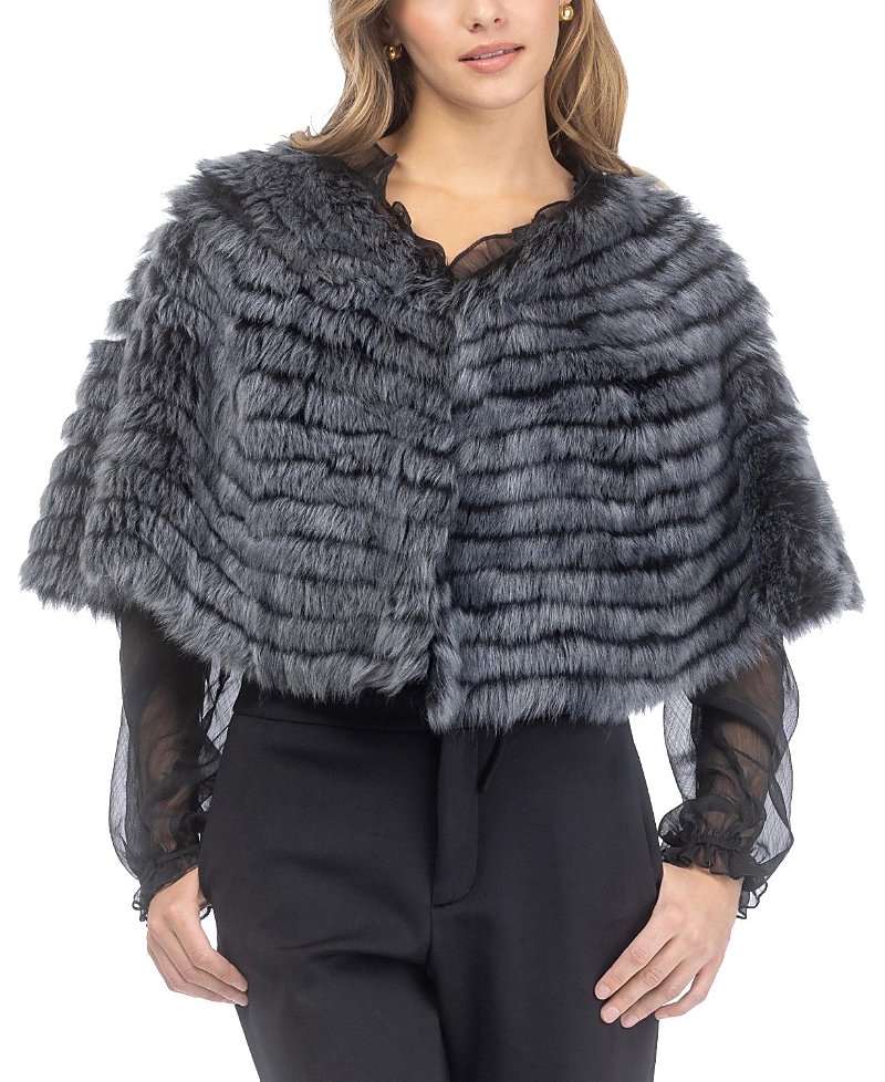 Gorski Toscana Shearling Lamb Layered Capelet In Black Brisa
