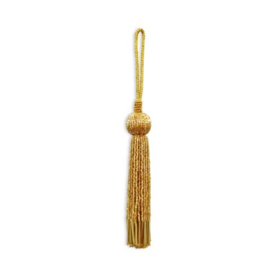 6" Gold Beaded Tassel Ornament