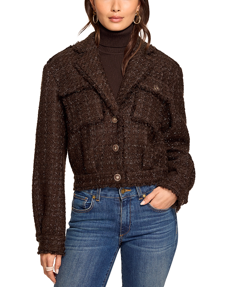 Ramy Brook Wendy Tweed Fringe Jacket