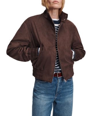 Eliza Faux Suede Bomber Jacket
