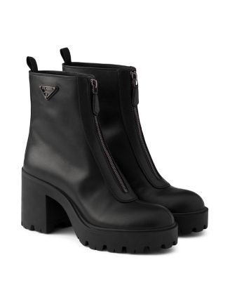  Women's Leather Ankle Boots with Zipper