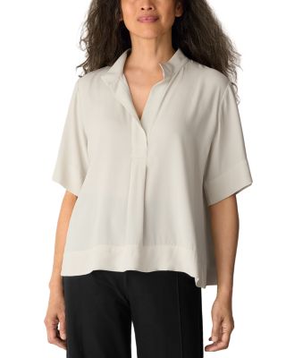 Silk Stand Collar Top