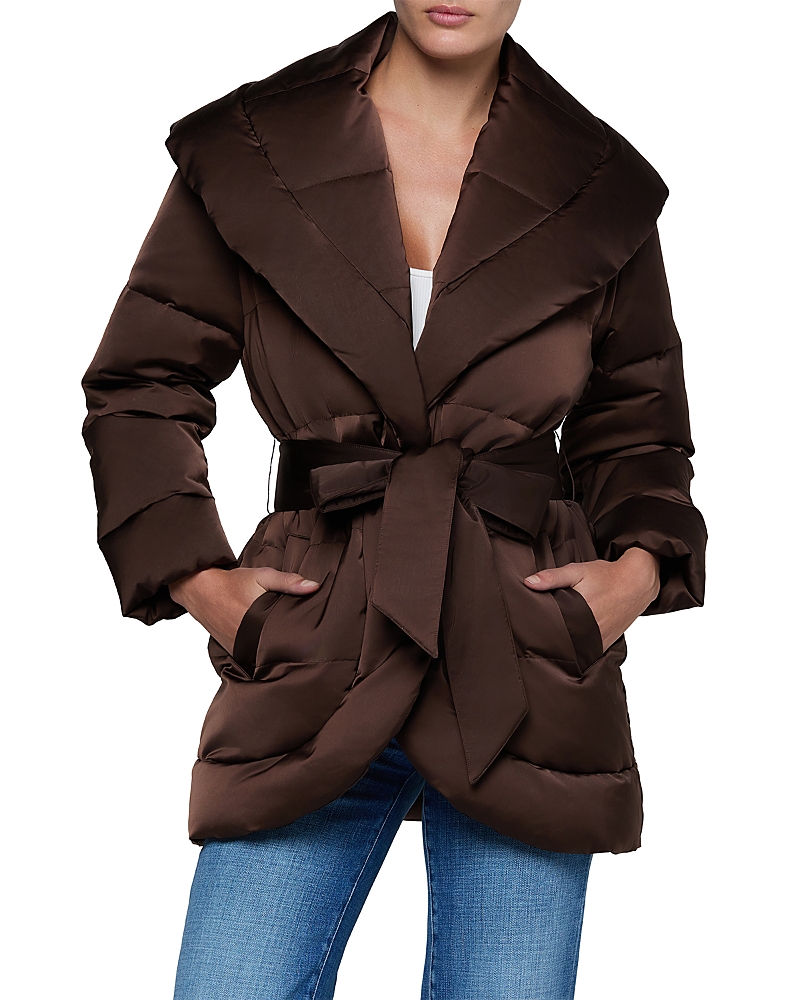 L'Agence Glacier Shawl Collar Down Puffer Coat
