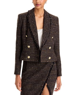 Aytul Tweed Double Breasted Blazer
