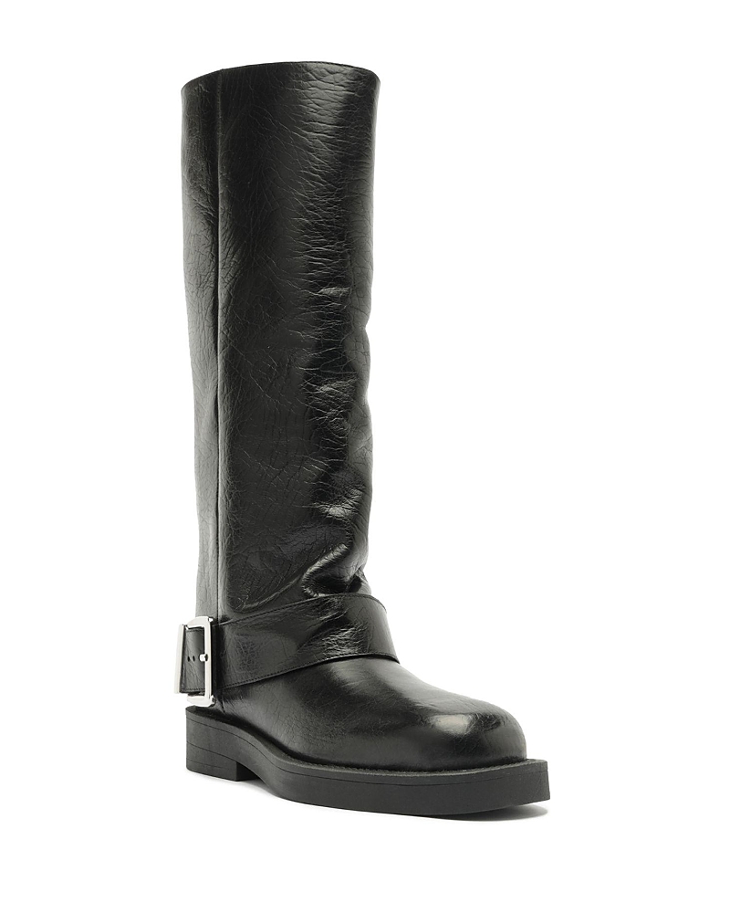 Schutz Women's Patrice Up Leather Moto Knee High Boots
