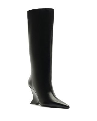 Women's Siena Leather Sculpted Heel Knee High Boots