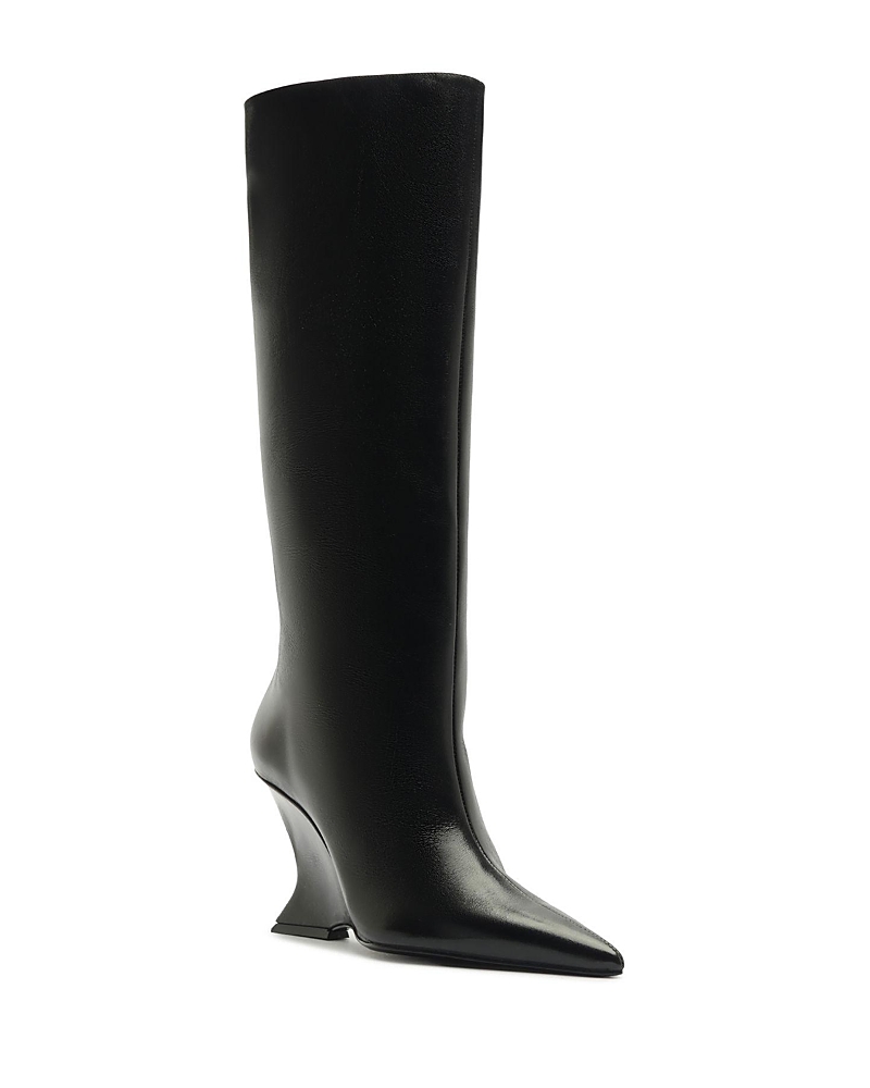 Schutz Women's Siena Leather Sculpted Heel Knee High Boots
