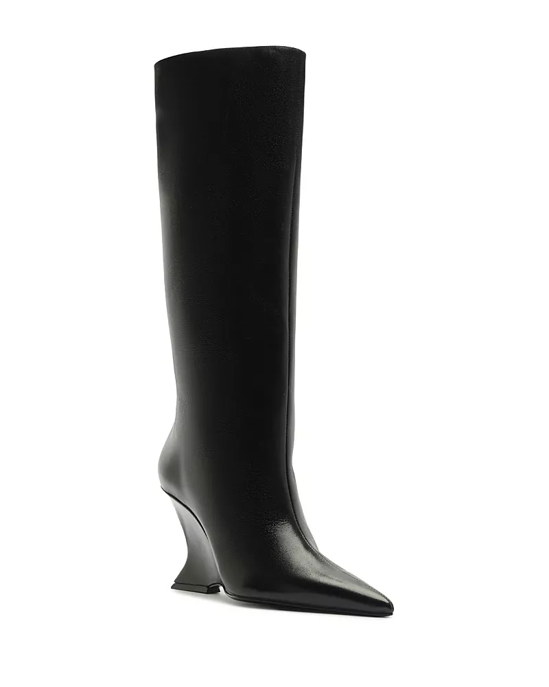 Schutz Women's Siena Leather Sculpted Heel Knee High Boots