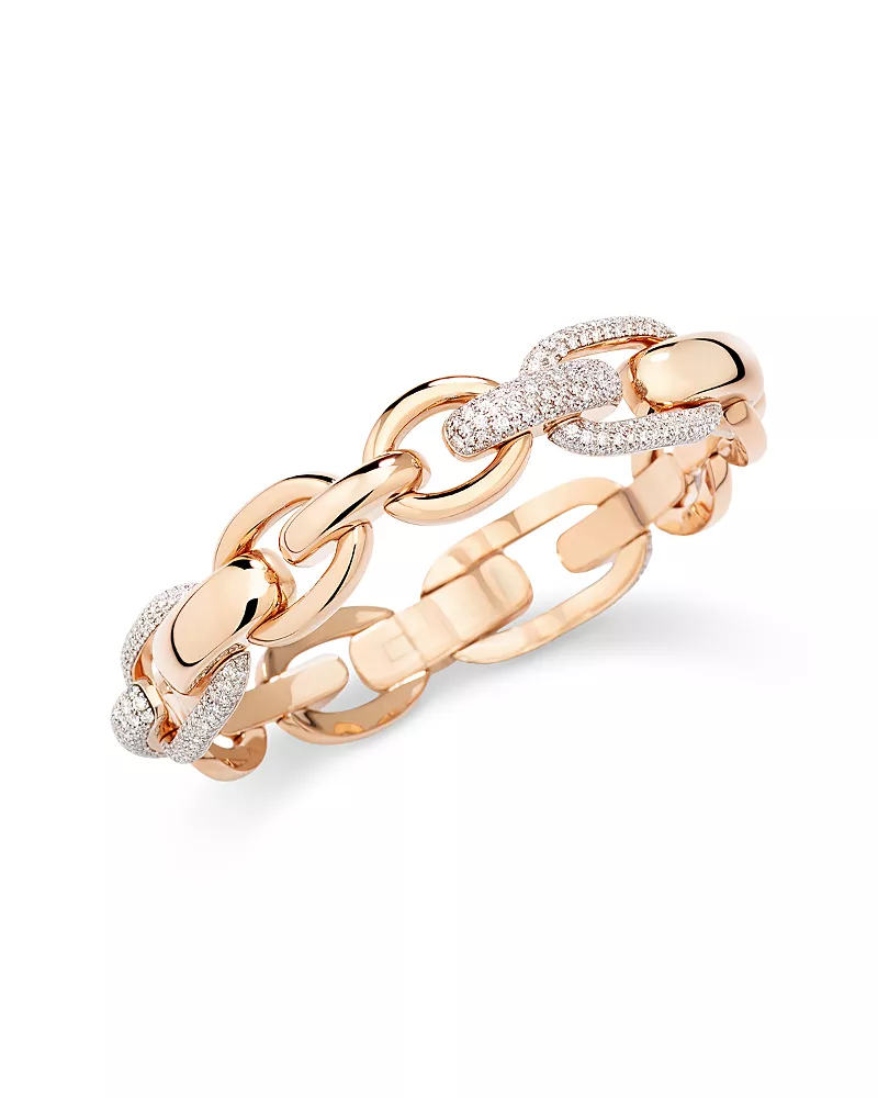 Pomellato 18K Rose Gold Iconica Diamond Link Bracelet, 3.2 tcw
