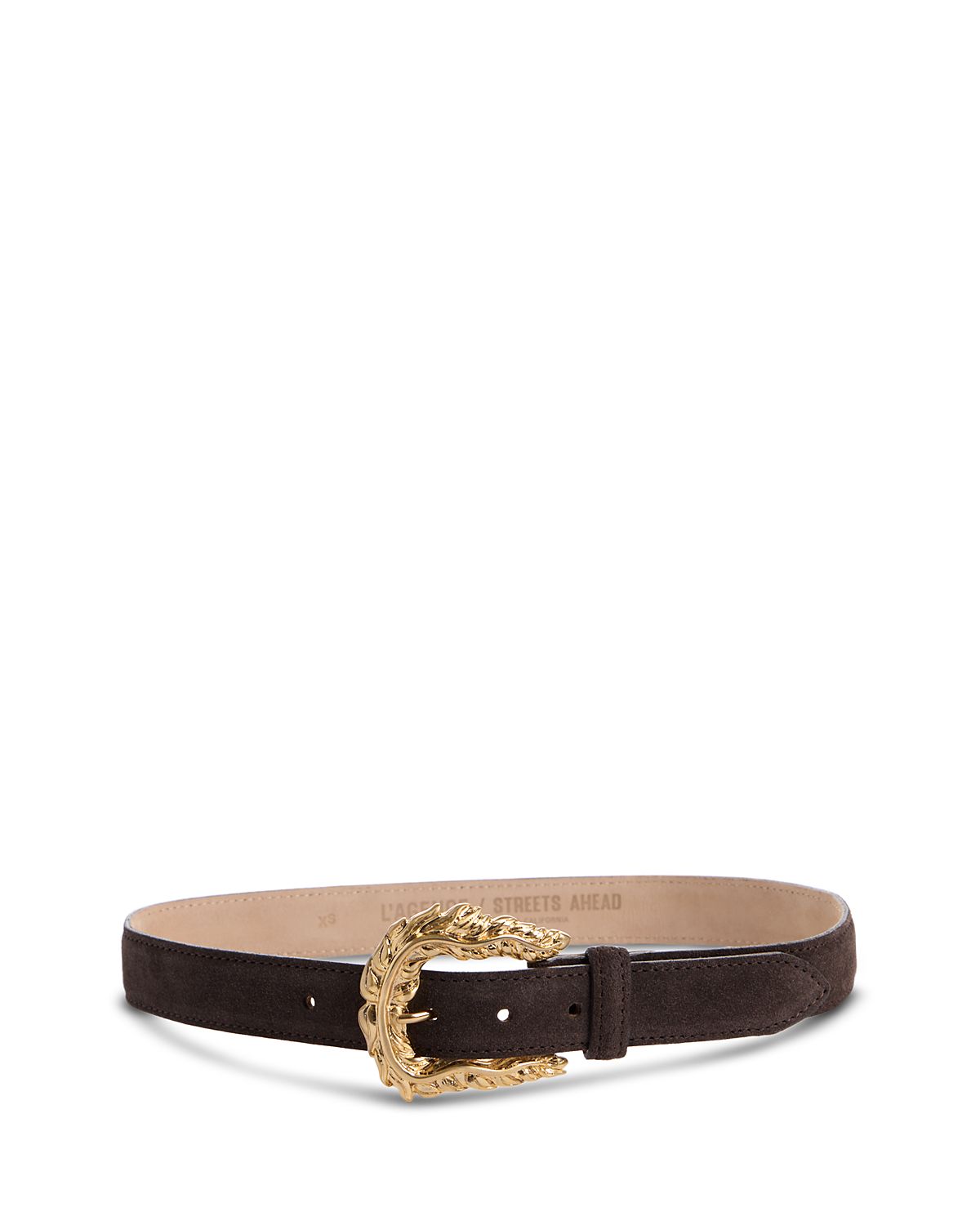 L'Agence Women's Sedaris Feathered Buckle Suede Belt