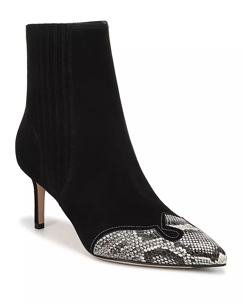 Veronica Beard Women's Lisa Western Mid Heel Ankle Boots