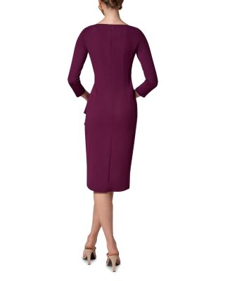 Cascade Ruffle Boat Neck Sheath Dress - thumbnail 10