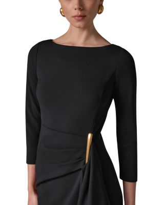 Cascade Ruffle Boat Neck Sheath Dress - thumbnail 3