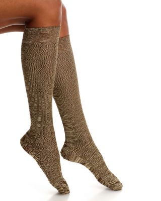 Textured Silk Knee High Socks