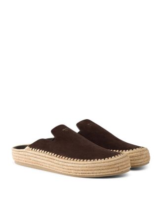 Prada Suede Mules In Brown