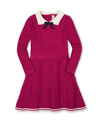  Girls' Organic Collared French Cable Sweater Dress - Little Kid, Big Kid