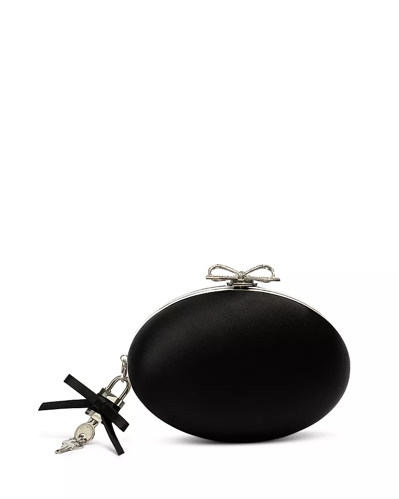 Self-Portrait Mini Satin Oval Clutch
