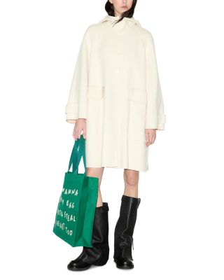 Emblema Double Woven Wool Hooded Parka