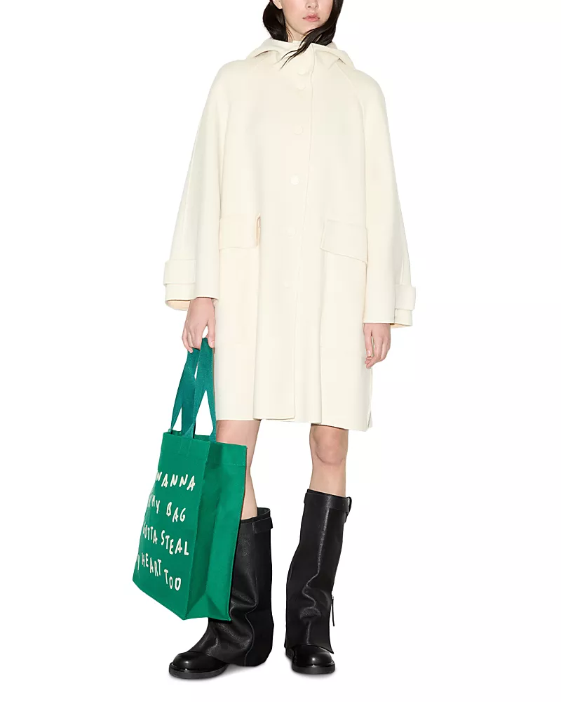 Max & Co. Emblema Double Woven Wool Hooded Parka