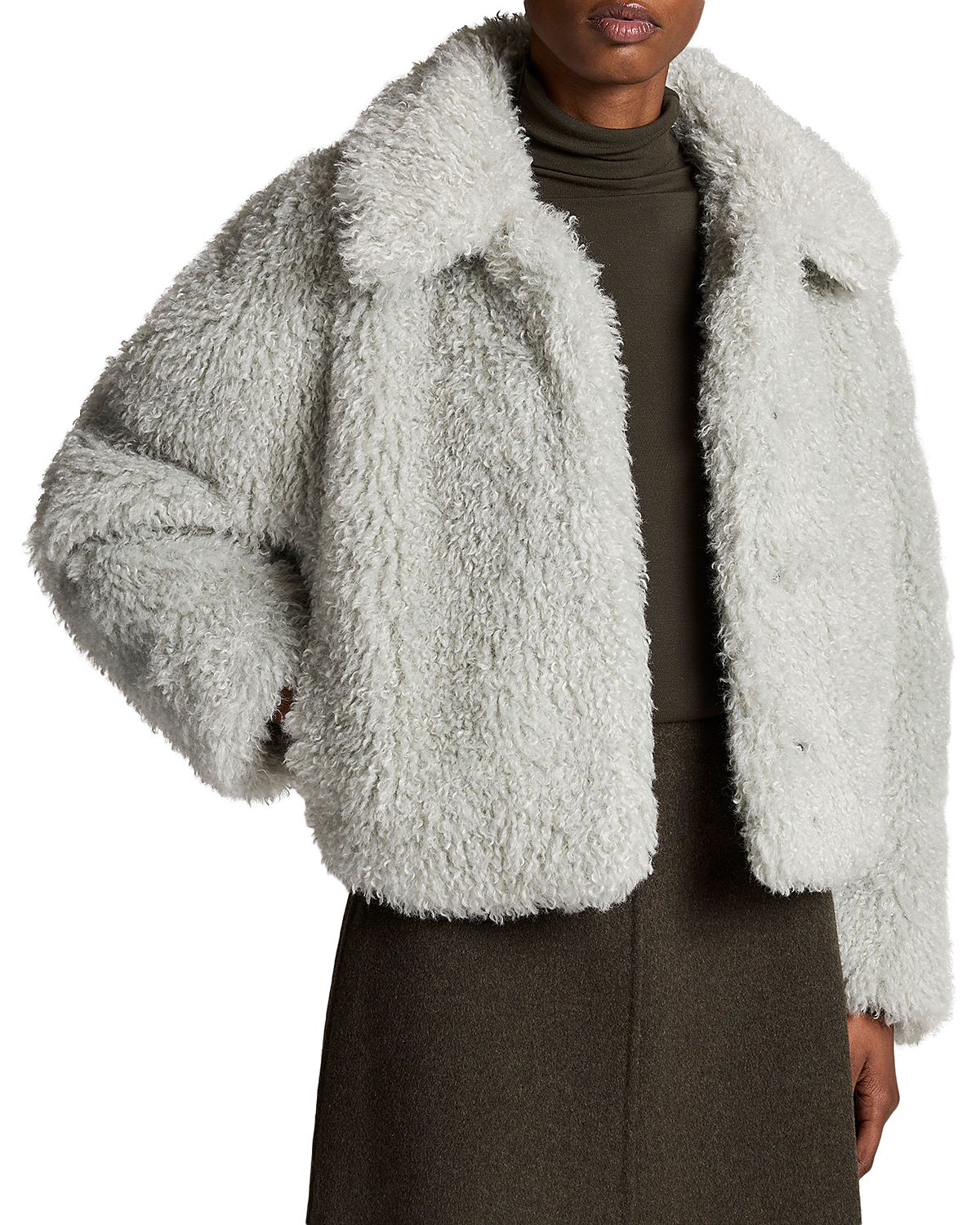 Vince Faux Fur Cropped Jacket