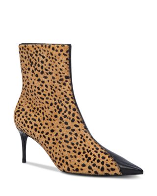 Women's Two Tone Leather Ankle Boots
