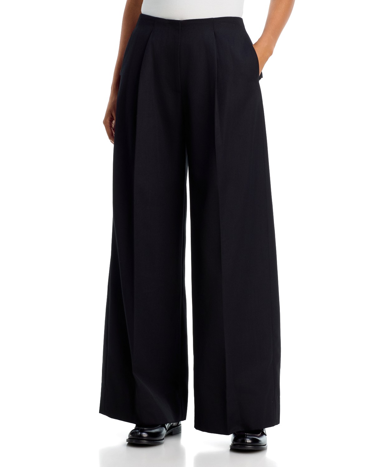 Simone Rocha Back Bow Wide Leg Trousers in Black