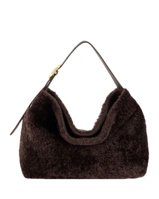 Small Shearling & Leather Hobo