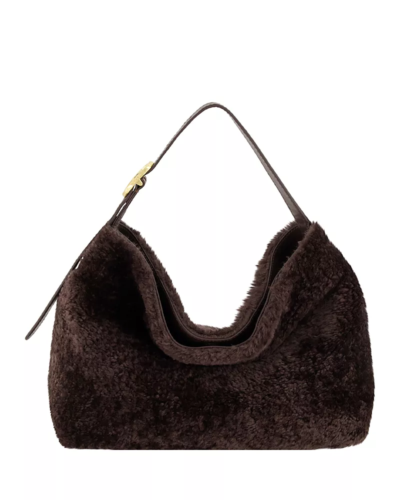 Vince Small Shearling & Leather Hobo
