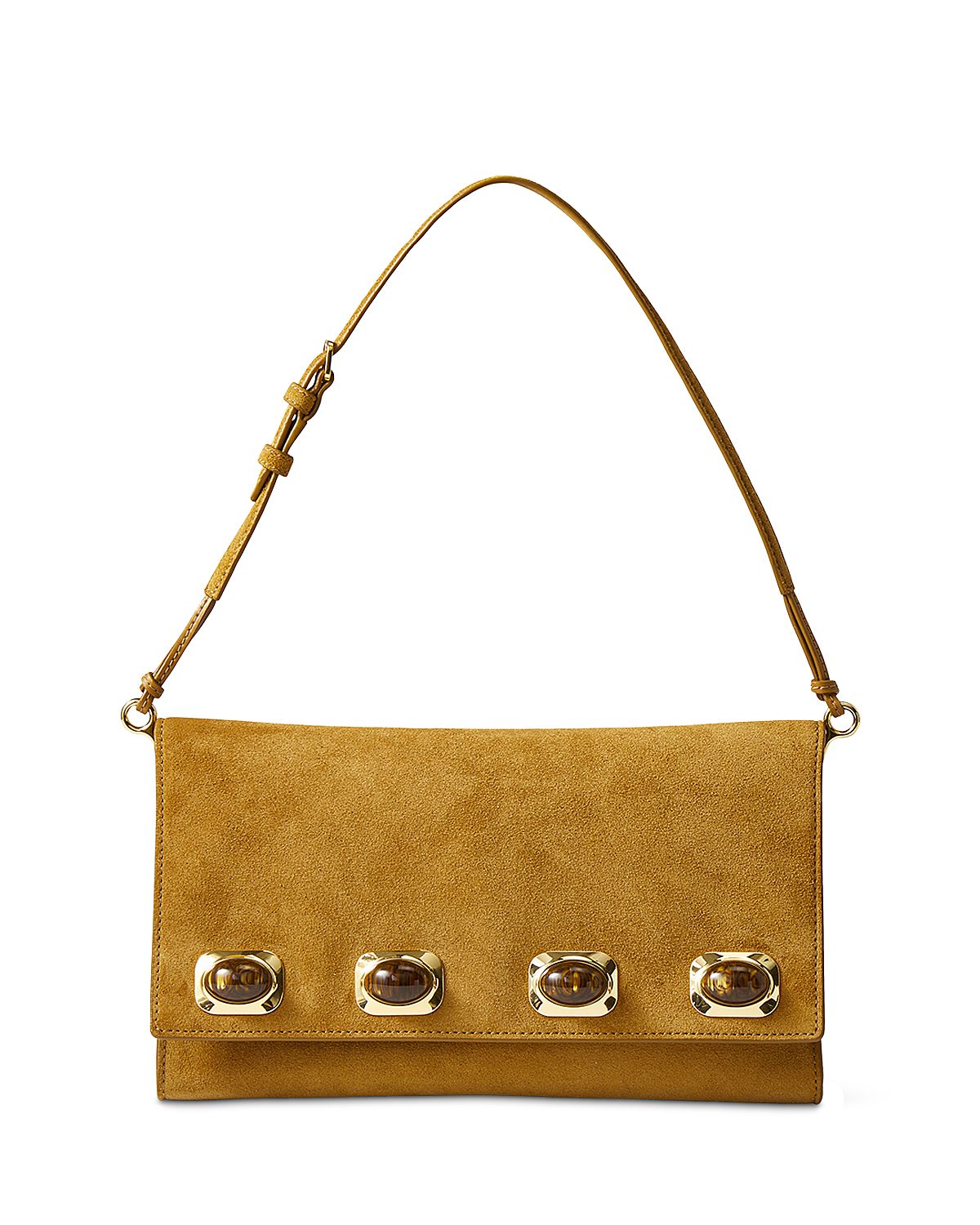 Veronica Beard Stone Embellished Suede Crossbody Bag
