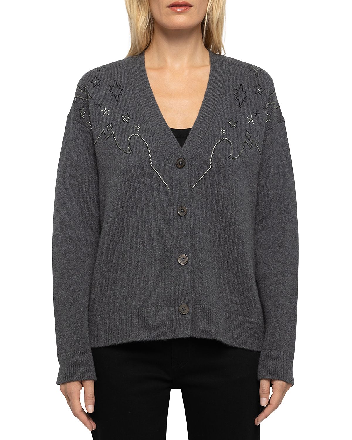 Zadig & Voltaire Mirkaz Cashmere Embellished Cardigan