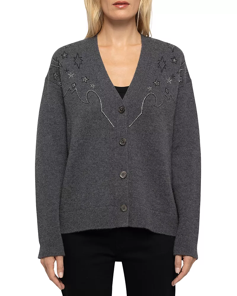 Zadig & Voltaire Mirkaz Cashmere Embellished Cardigan