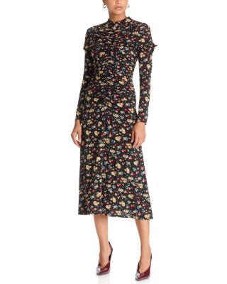 Sea Kaiya Printed Floral Ruffle Midi Dress