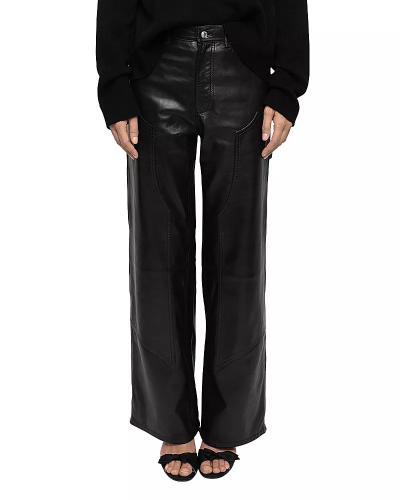 Zadig & Voltaire Perya Leather Wide Pants