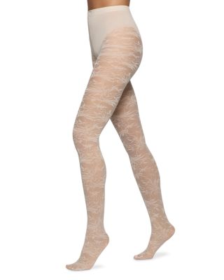 Floral Brocade Sheer Tights