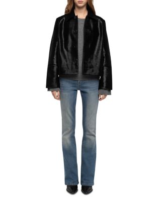 Lessa Pony Effect Leather Jacket