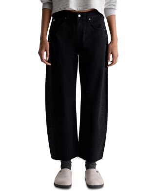 Hattie High Rise Barrel Jeans in Super Black