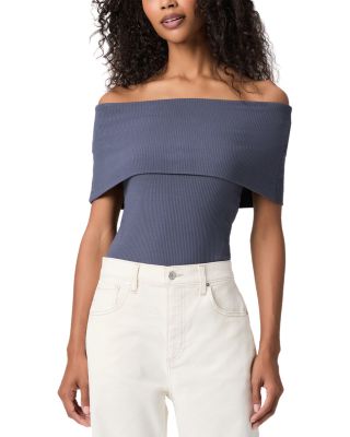 Rosarita Ribbed Off The Shoulder Top