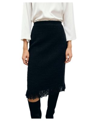 Gerard Darel Tess Fringe Trim Skirt