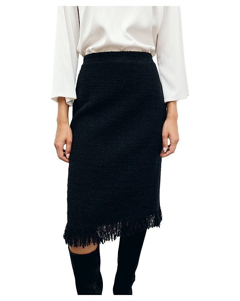 Gerard Darel Tess Fringe Trim Skirt