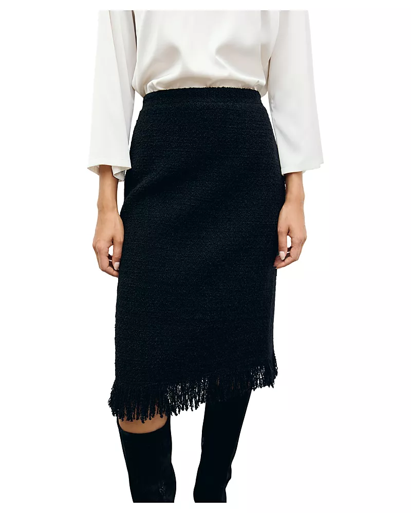 Gerard Darel Tess Fringe Trim Skirt