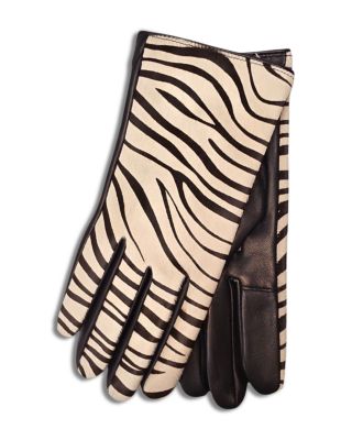 Animal Print Leather Gloves