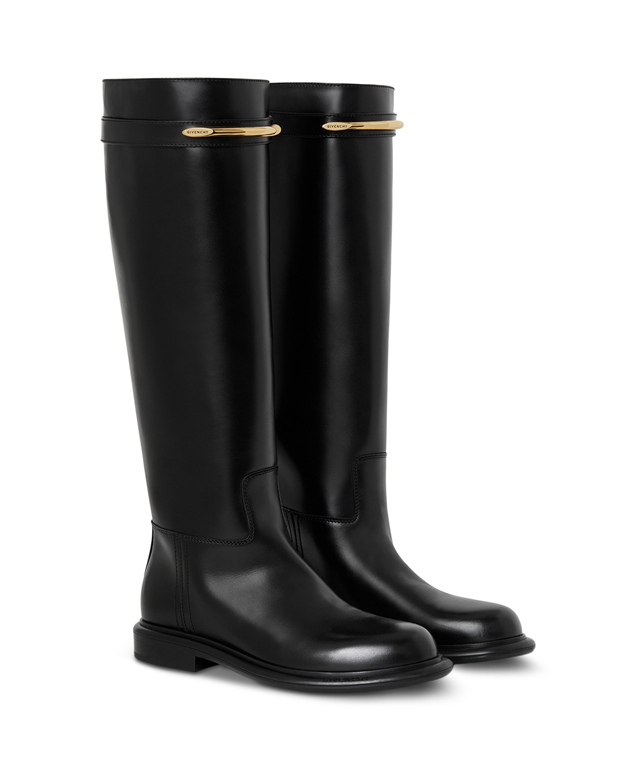 Givenchy Women's Pinch Leather Knee High Boots in Black
