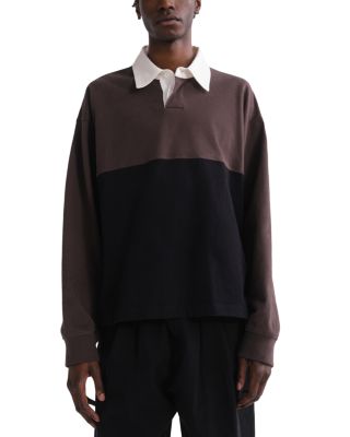 Cotton Bold Color Block Rugby Polo Shirt