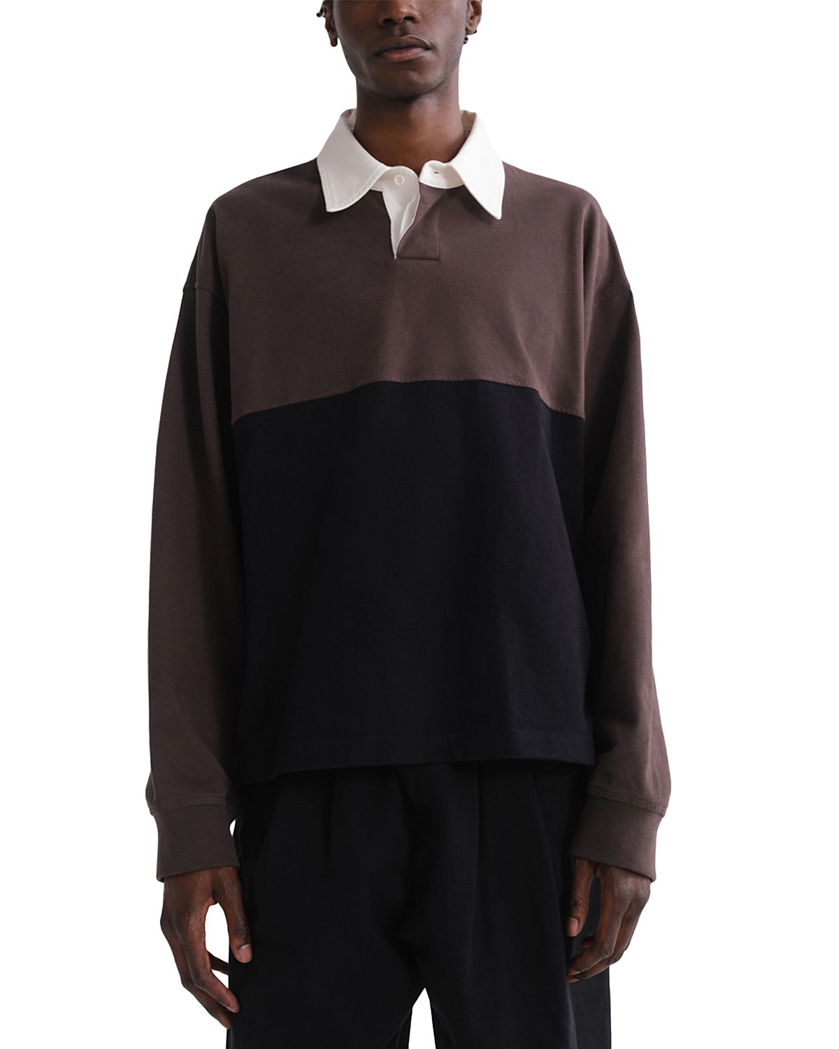 Agolde Cotton Bold Color Block Rugby Polo Shirt