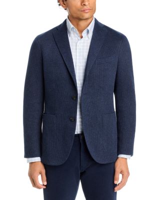 Cotton Blend Micro Houndstooth Jersey Jacket
