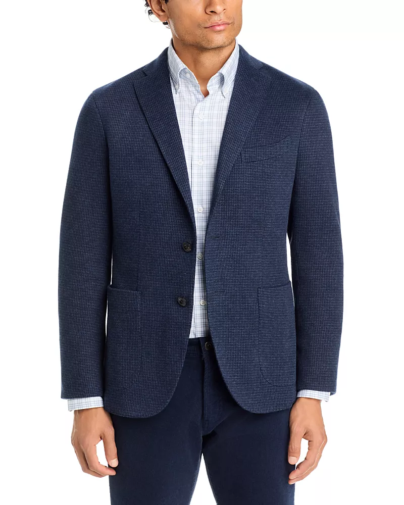 Boglioli Cotton Blend Micro Houndstooth Jersey Jacket