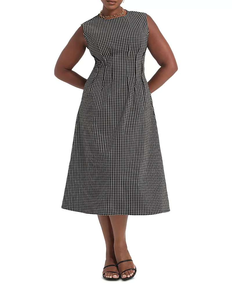 Estelle Plus Bobbie Pleated Waist Midi Dress