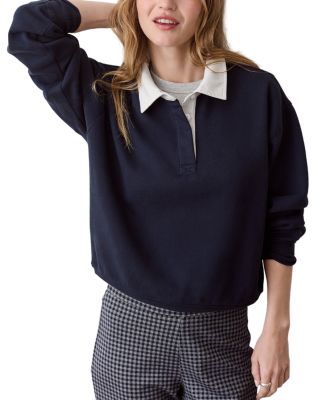 Cloud 9 Cotton Blend Fleece Polo Sweatshirt
