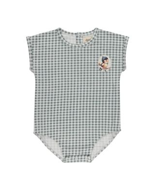 Unisex Gingham Owl Collection Romper - Baby